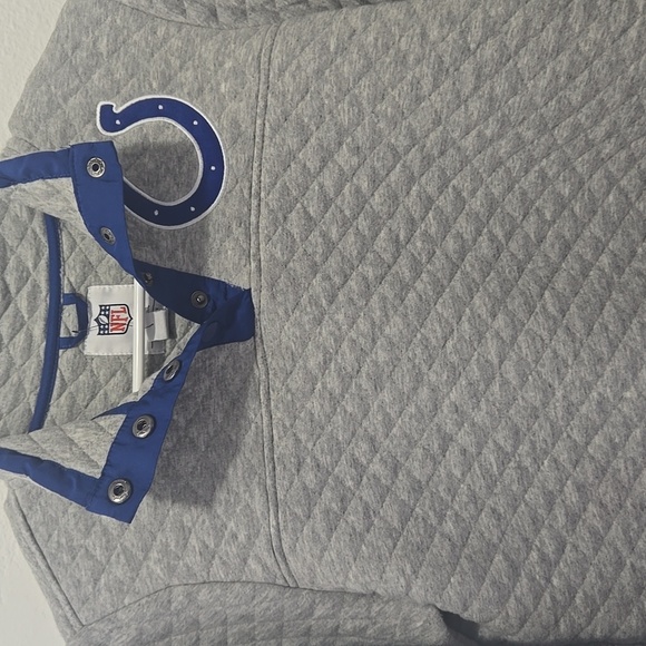 NFL Gray and Blue Quilted Woman's Zip Up Sweater - Picture 2 of 4